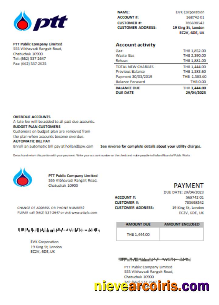 PTT gas utility business bill